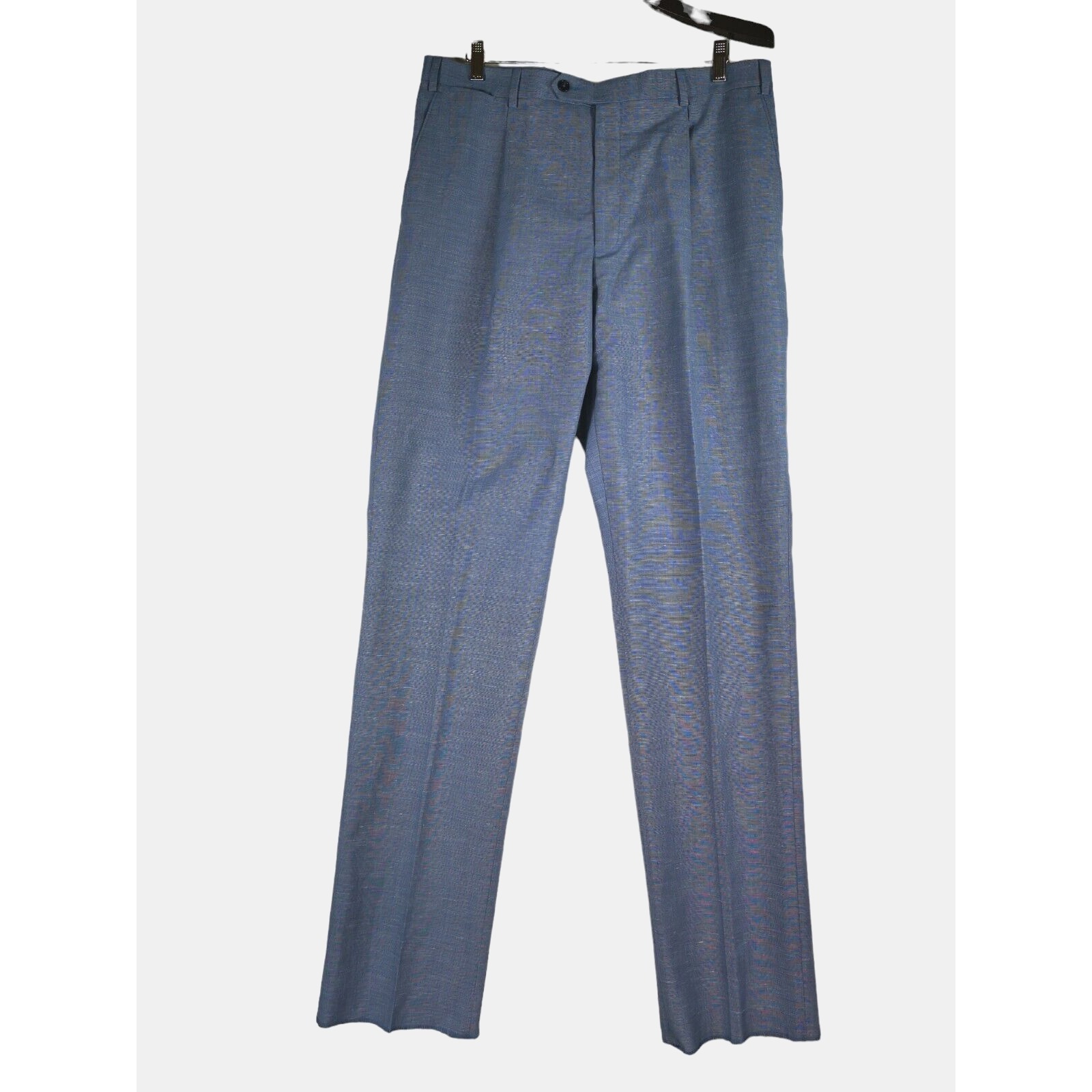 Hart Schaffner Marx Chicago Regular Plaited Fit Pants Suit Mens Sz 36x36 Blue